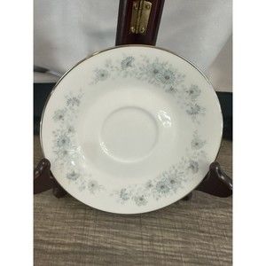 Noritake Porcelain China 6716 INVERNESS Platinum Vintage Japan Blue White Saucer